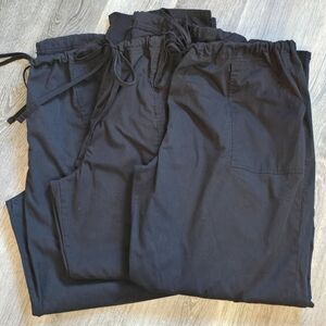 3 pairs Black Scrub Pants size XL with drawstring waist - Women's